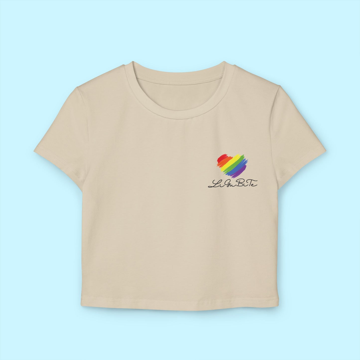 Pride Women's Baby Tee - Rainbow Heart Design